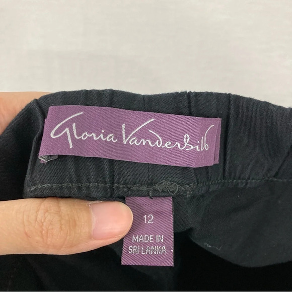 New Gloria Vanderbilt Black Straight Leg High Rise Pull-on Pants size 12 - Picture 3 of 8